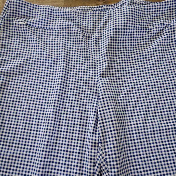 J.McLaughlin Blue Gingham Performance Pull On Nylon/Spandex Ankle Pant XL - Picture 3 of 8